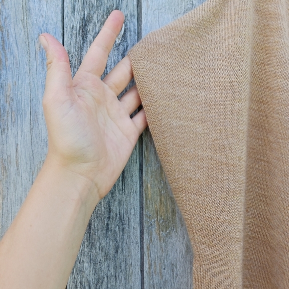 COLDWATER CREEK Cardigan XS 4-6 Merino Wool Blend Open Front Dolman Sleeve Tan - Picture 3 of 5